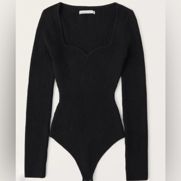 Abercrombie & Fitch sweetheart neck long sleeve bodysuit size small - Picture 1 of 3